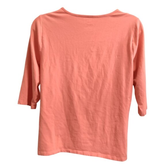 Lane Bryant Size 18/20W Top Coral 3/4 Sleeve Rhinestone Embellishment Modern Fit - Picture 7 of 11